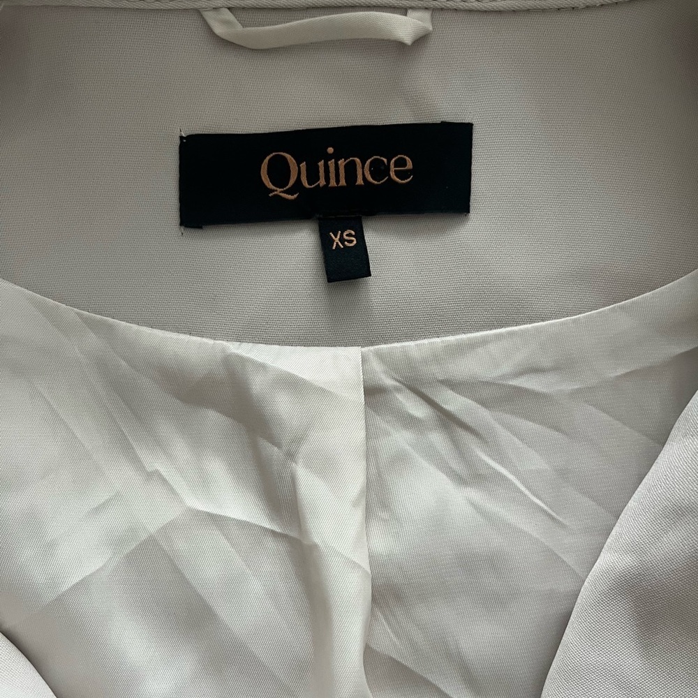 Quince Stretch Crepe Cropped Blazer Jacket Womens XS Sand Beige - Picture 7 of 15